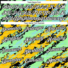 Load image into Gallery viewer, Custom Black Pea Green Ice Blue-Gold 3D Bowling Abstract Grunge Art Performance Polo Shirt