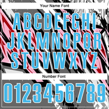 Load image into Gallery viewer, Custom Black Sky Blue Gray Light Pink-Red 3D Bowling Abstract Grunge Art Performance Polo Shirt