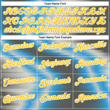 Load image into Gallery viewer, Custom Sky Blue Yellow-Steel Gray 3D Bowling Line Performance Polo Shirt