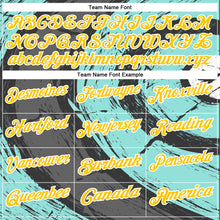 Load image into Gallery viewer, Custom Ice Blue Yellow-Steel Gray 3D Bowling Splash Ink Performance Polo Shirt