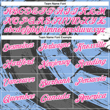 Load image into Gallery viewer, Custom Light Blue Pink-Steel Gray 3D Bowling Splash Ink Performance Polo Shirt