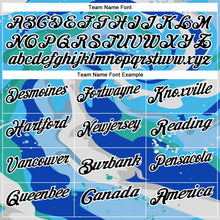 Load image into Gallery viewer, Custom Thunder Blue Black-Sky Blue 3D Bowling Splash Ink Performance Polo Shirt