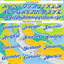 Load image into Gallery viewer, Custom Neon Green Thunder Blue Yellow-Aqua 3D Bowling Splash Ink Performance Polo Shirt