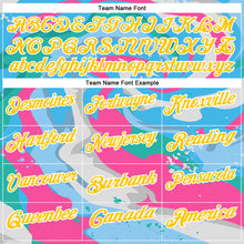 Load image into Gallery viewer, Custom Sky Blue Yellow Pink-Aqua 3D Bowling Splash Ink Performance Polo Shirt