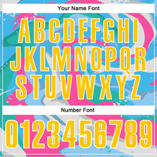 Load image into Gallery viewer, Custom Sky Blue Yellow Pink-Aqua 3D Bowling Splash Ink Performance Polo Shirt