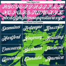 Load image into Gallery viewer, Custom Navy Pink-Aurora Green 3D Bowling Splash Ink Performance Polo Shirt