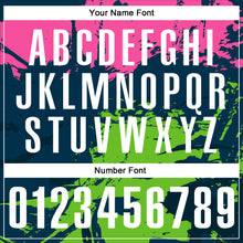 Load image into Gallery viewer, Custom Navy Pink-Aurora Green 3D Bowling Splash Ink Performance Polo Shirt