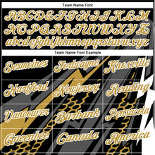 Load image into Gallery viewer, Custom Black Old Gold-White 3D Bowling Geometric Shape Performance Polo Shirt