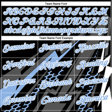 Load image into Gallery viewer, Custom Black Light Blue-White 3D Bowling Geometric Shape Performance Polo Shirt