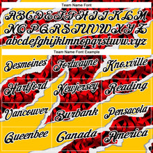 Load image into Gallery viewer, Custom Yellow Black-Red 3D Bowling Torn Paper Style Performance Polo Shirt