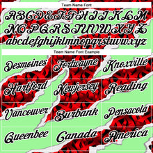 Load image into Gallery viewer, Custom Pea Green Black-Red 3D Bowling Torn Paper Style Performance Polo Shirt