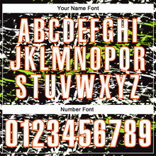 Load image into Gallery viewer, Custom Black Neon Green-Orange 3D Bowling Abstract Grunge Art Performance Polo Shirt