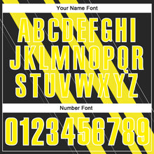 Load image into Gallery viewer, Custom Black Light Yellow-White 3D Bowling Line Shape Performance Polo Shirt