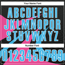 Load image into Gallery viewer, Custom Black Sky Blue-Pink 3D Bowling Geometric Shape Performance Polo Shirt