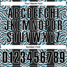 Load image into Gallery viewer, Custom Black Sky Blue-White 3D Bowling Geometric Shape Performance Polo Shirt