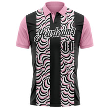 Load image into Gallery viewer, Custom Black Light Pink-White 3D Bowling Geometric Shape Performance Polo Shirt