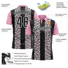 Load image into Gallery viewer, Custom Black Light Pink-White 3D Bowling Geometric Shape Performance Polo Shirt