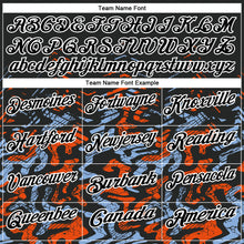 Load image into Gallery viewer, Custom Black Light Blue-Orange 3D Bowling Abstract Grunge Art Performance Polo Shirt