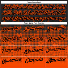 Load image into Gallery viewer, Custom Black Orange 3D Pattern Design Gradient Square Shape Performance Polo Shirt