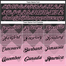 Load image into Gallery viewer, Custom Black Light Pink 3D Pattern Design Gradient Square Shape Performance Polo Shirt