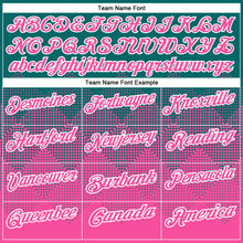 Load image into Gallery viewer, Custom Teal Pink-White 3D Pattern Design Gradient Square Shape Performance Polo Shirt