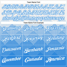 Load image into Gallery viewer, Custom White Powder Blue 3D Pattern Design Gradient Square Shape Performance Polo Shirt