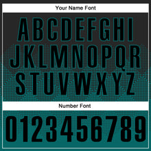 Load image into Gallery viewer, Custom Black Teal 3D Pattern Design Gradient Square Shape Performance Polo Shirt