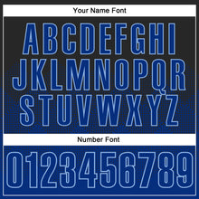 Load image into Gallery viewer, Custom Black Royal-Light Blue 3D Pattern Design Gradient Square Shape Performance Polo Shirt