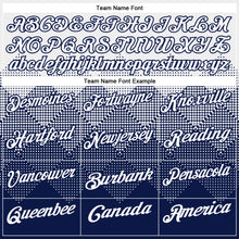 Load image into Gallery viewer, Custom White Navy 3D Pattern Design Gradient Square Shape Performance Polo Shirt