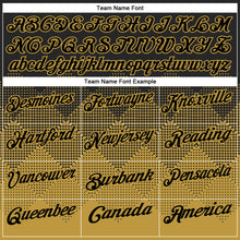 Load image into Gallery viewer, Custom Black Old Gold 3D Pattern Design Gradient Square Shape Performance Polo Shirt