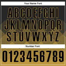 Load image into Gallery viewer, Custom Black Old Gold 3D Pattern Design Gradient Square Shape Performance Polo Shirt