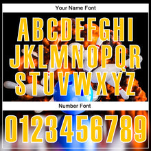 Load image into Gallery viewer, Custom Black Yellow-White 3D Bowling Burning Flame Performance Polo Shirt