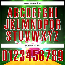 Load image into Gallery viewer, Custom Green Red-White 3D Bowling Bright Star Performance Polo Shirt