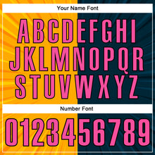 Load image into Gallery viewer, Custom Navy Pink Gold-Black 3D Bowling Performance Polo Shirt