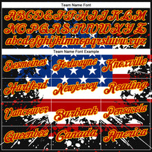 Load image into Gallery viewer, Custom Black Red-Gold 3D Cornhole American Flag Skull Performance Polo Shirt