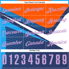 Load image into Gallery viewer, Custom Orange Light Purple Powder Blue-Navy 3D Cornhole Performance Polo Shirt