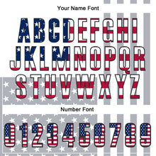 Load image into Gallery viewer, Custom White USA Flag Red Royal Gray-Black 3D Cornhole American Flag Performance Polo Shirt