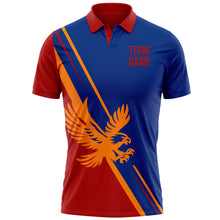 Load image into Gallery viewer, Custom Royal Red-Bay Orange 3D Pattern Design Animal Eagle Performance Polo Shirt
