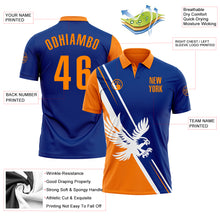 Load image into Gallery viewer, Custom Royal Bay Orange-White 3D Pattern Design Animal Eagle Performance Polo Shirt