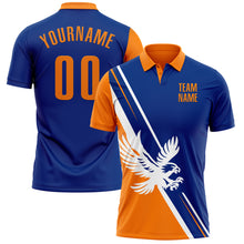 Load image into Gallery viewer, Custom Royal Bay Orange-White 3D Pattern Design Animal Eagle Performance Polo Shirt