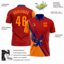 Load image into Gallery viewer, Custom Red Bay Orange-Royal 3D Pattern Design Animal Eagle Performance Polo Shirt