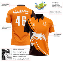 Load image into Gallery viewer, Custom Bay Orange White-Brown 3D Pattern Design Animal Dolphin Performance Polo Shirt