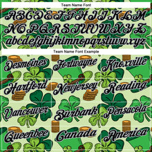 Load image into Gallery viewer, Custom Green Black-Gray 3D St. Patrick's Day Shamrock Performance Polo Shirt