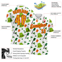 Load image into Gallery viewer, Custom White Gold-Red 3D St. Patrick's Day Shamrock Performance Polo Shirt