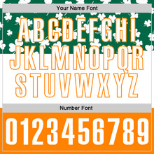 Load image into Gallery viewer, Custom Kelly Green White-Bay Orange 3D St. Patrick's Day Shamrock Performance Polo Shirt