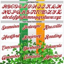 Load image into Gallery viewer, Custom White Red Green-Bay Orange 3D St. Patrick's Day Shamrock Performance Polo Shirt