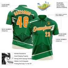 Load image into Gallery viewer, Custom Green Bay Orange-White 3D St. Patrick's Day Shamrock Performance Polo Shirt
