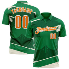 Load image into Gallery viewer, Custom Green Bay Orange-White 3D St. Patrick's Day Shamrock Performance Polo Shirt
