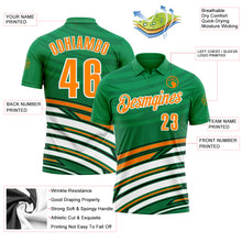 Load image into Gallery viewer, Custom Green Bay Orange-Black 3D St. Patrick's Day Shamrock Performance Polo Shirt