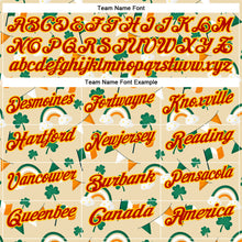 Load image into Gallery viewer, Custom Cream Red Green-Yellow 3D St. Patrick's Day Shamrock Performance Polo Shirt